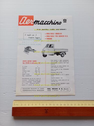 Aermacchi Aermacchino motore Fiat 500 motocarro 1955 depliant originale italiano