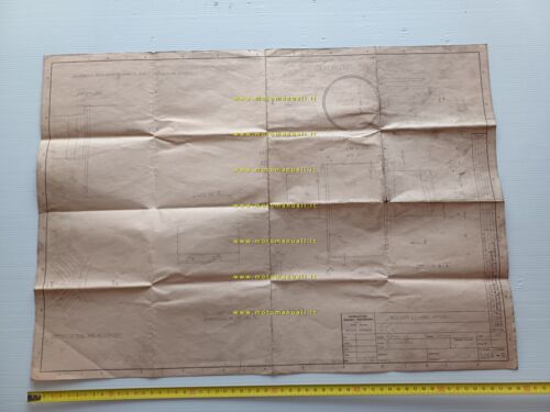 Aermacchi disegno originale assieme cilindro motore 250 1963 no poster …