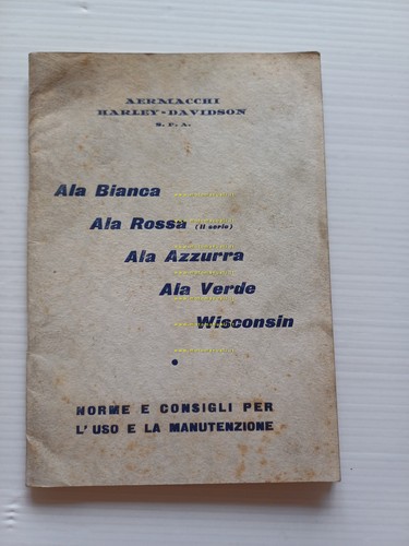 Aermacchi Harley-Davidson 250 Ala Verde-Bianca-Rossa 1961 manuale uso originale