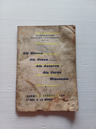 Aermacchi Harley-Davidson 250 Ala Verde-Bianca-Rossa 1961 manuale uso originale