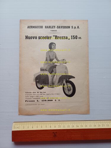 Aermacchi Harley-Davidson Brezza 150 scooter 1963 depliant italiano originale