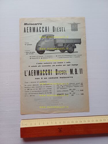 Aermacchi MB 11 motocarro diesel depliant italiano originale