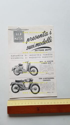 Aermacchi produzione modelli moto 1954 depliant originale
