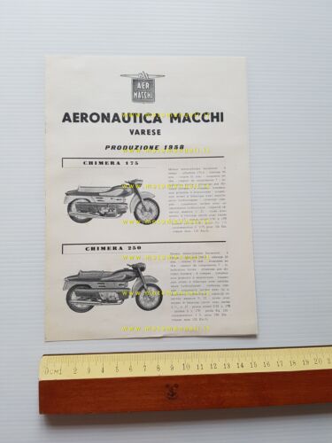 Aermacchi produzione moto 1958 depliant originale italiano