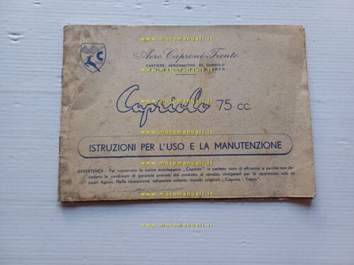 Aerocaproni Capriolo 75 manuale uso manutenzione originale