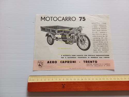 Aerocaproni Capriolo 75 Motocarro depliant originale italiano