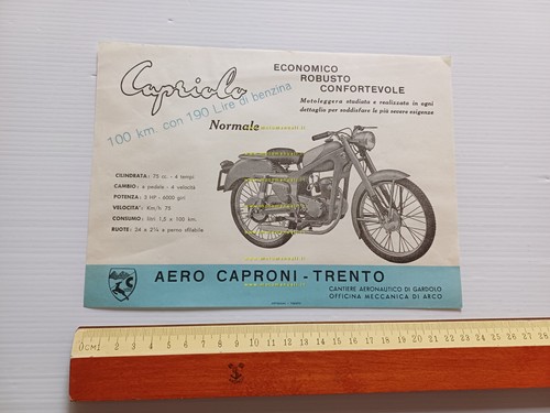 Aerocaproni Capriolo 75 Normale depliant originale italiano