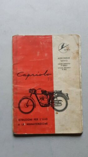 Aeromere Capriolo 75 1958 manuale uso manutenzione moto originale owner's …