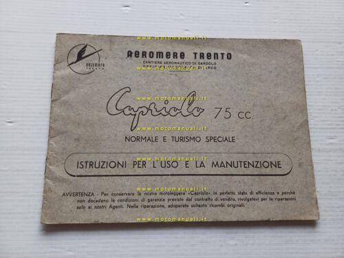 Aeromere Capriolo 75 Normale-Turismo Speciale manuale uso manutenzione originale