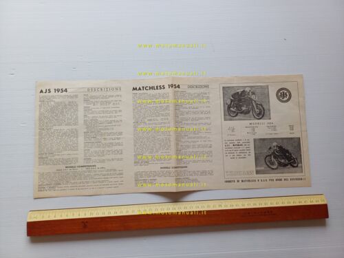 AJS - Matchless catalogo modelli 1954 depliant italiano originale