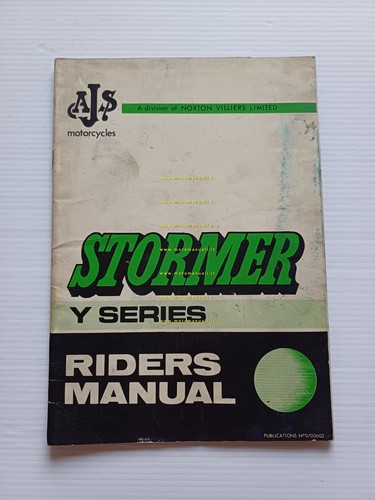AJS 250 - 370 Stormer Y Series 1970 manuale uso …