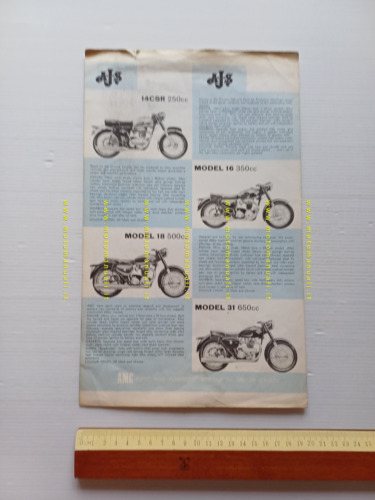 AJS catalogo modelli anni 60 depliant INGLESE originale