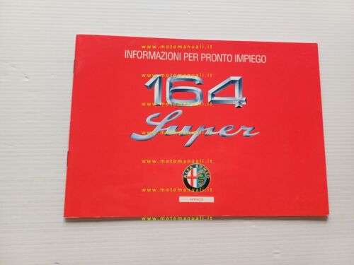 Alfa Romeo 164 Super Informazioni Pronto Impiego 1992 ALLEGATO manuale …