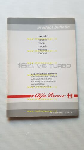 Alfa Romeo 164 V6 Turbo Catalitica 1990 Product Bulletin manuale …