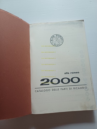 Alfa Romeo 2000 berlina spider 1959 COPIA catalogo ricambi