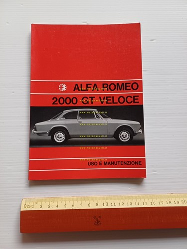 Alfa Romeo 2000 GT Veloce 1971 manuale uso manutenzione libretto …