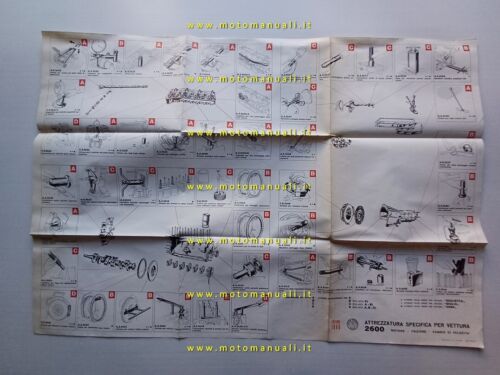 Alfa Romeo 2600 1966 catalogo attrezzi speciali motore cambio manifesto