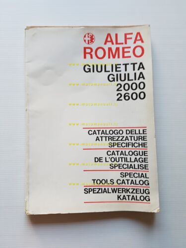 Alfa Romeo 2600 2000 Giulietta Giulia 1966 catalogo attezzi speciali …