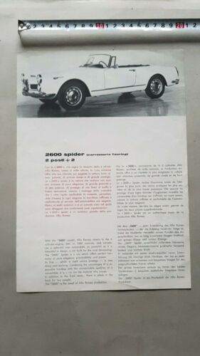 Alfa Romeo 2600 Spider Touring depliant originale brochure
