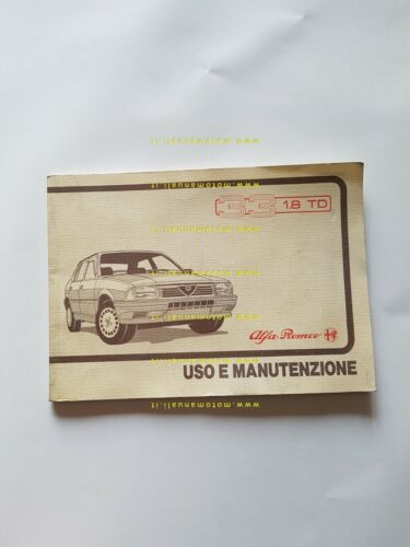 Alfa Romeo 33 1.8 TD 1987 manuale uso manutenzione libretto …