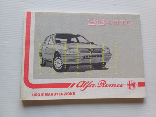 Alfa Romeo 33 1.8 TD 1988 manuale uso manutenzione libretto …