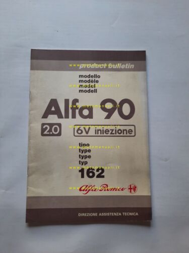 Alfa Romeo Alfa 90 6V Iniezione 1985 Product Bulletin manuale …