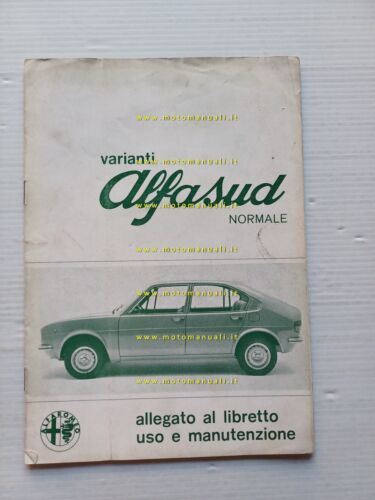 Alfa Romeo Alfasud Normale 1975 VARIANTI AGGIORNAMENTO manuale uso originale