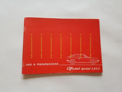 Alfa Romeo Alfasud Sprint 1.3 - 1.5 1978 manuale uso …