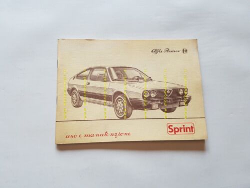 Alfa Romeo Alfasud Sprint 1984 manuale uso manutenzione libretto originale