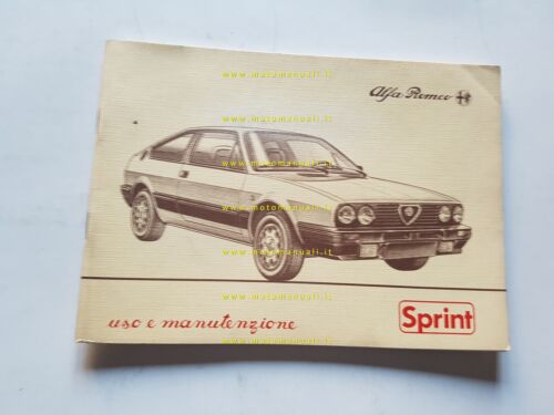 Alfa Romeo Alfasud Sprint 1984 manuale uso manutenzione originale