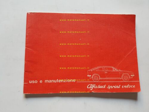 Alfa Romeo Alfasud Sprint Veloce 1980 manuale uso manutenzione originale