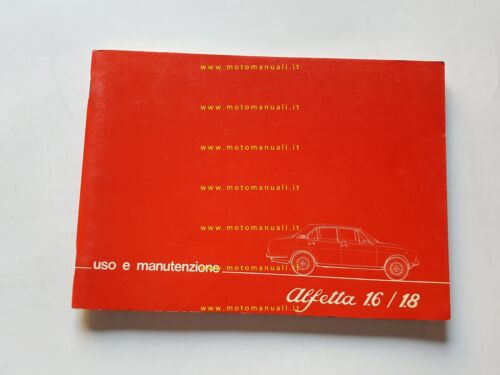 Alfa Romeo Alfetta 1.6 - 1.8 1977 manuale uso manutenzione …