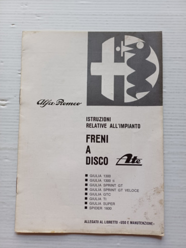 Alfa Romeo Giulia - Spider Freni a Disco ATE 1967 …