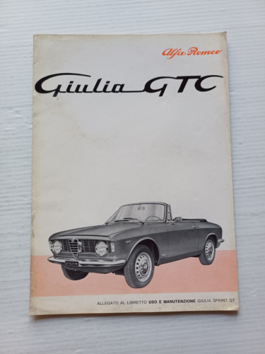 Alfa Romeo Giulia GTC 1965 ALLEGATO manuale uso originale