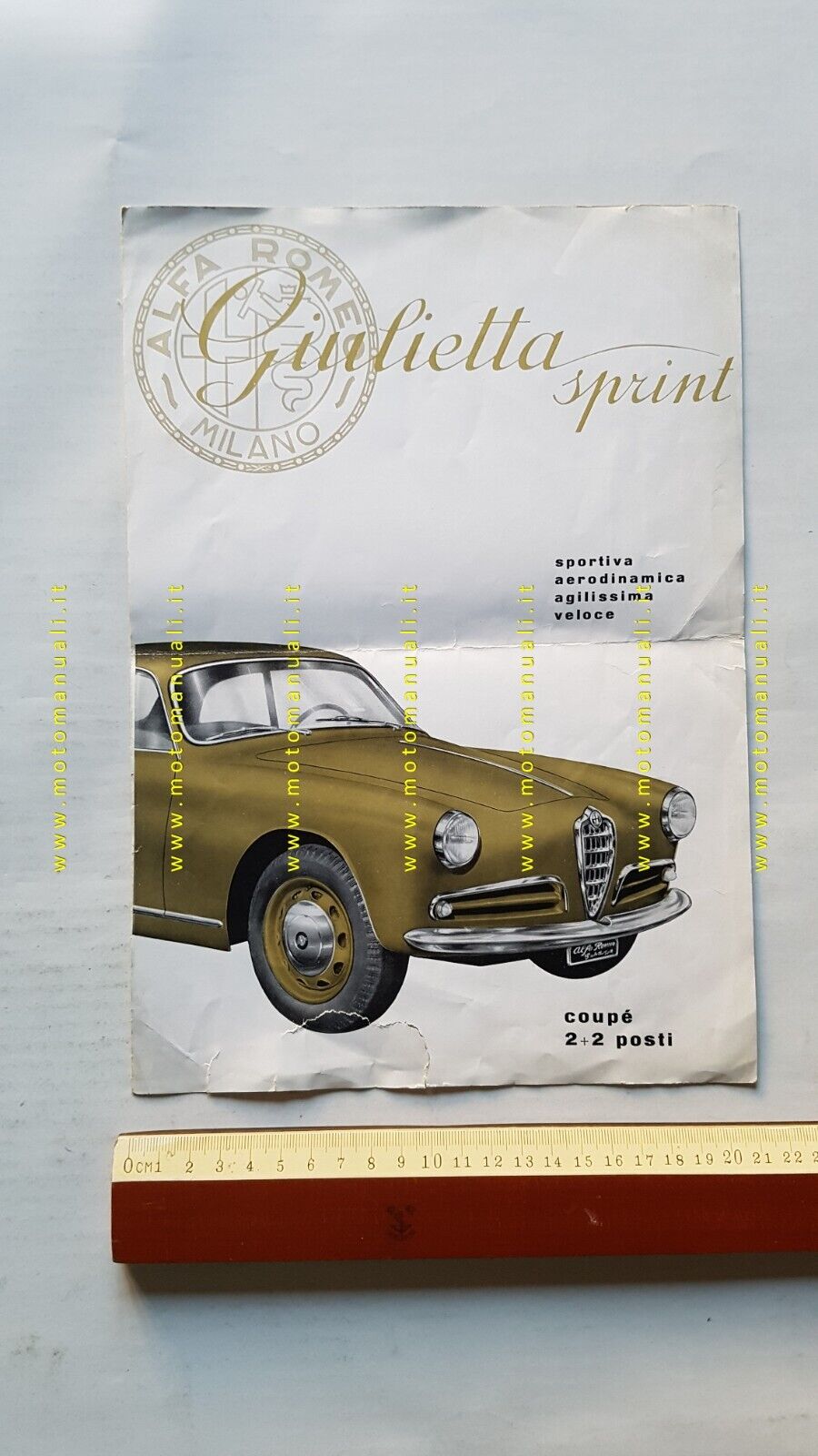 Alfa Romeo Giulietta Sprint 1955 depliant originale italiano