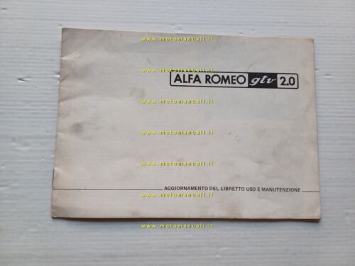Alfa Romeo GTV 2.0 12.1981 AGGIORNAMENTO manuale uso ORIGINALE