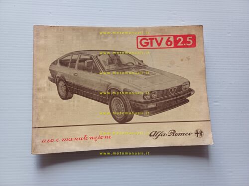 Alfa Romeo GTV 6 2.5 1983 manuale uso manutenzione libretto …