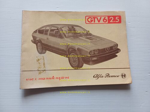 Alfa Romeo GTV 6 2.5 1984 manuale uso manutenzione libretto …