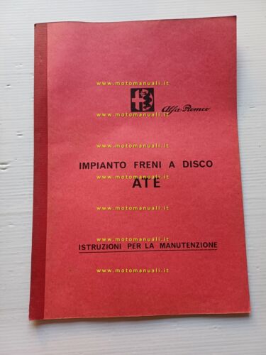 Alfa Romeo manuale officina riparazione freni disco ATE 1966 originale