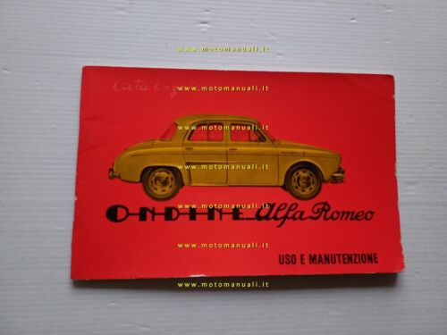 Alfa Romeo Ondine manuale uso manutenzione libretto originale