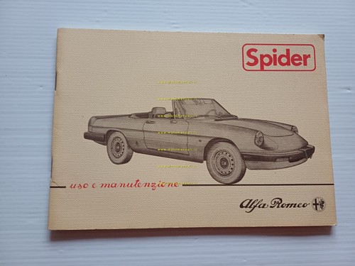 Alfa Romeo Spider 1.6 - 2.0 1983 manuale uso manutenzione …