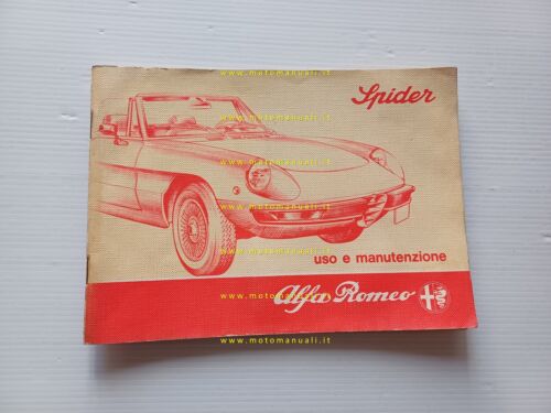 Alfa Romeo Spider 1980 manuale uso manutenzione libretto istruzioni originale