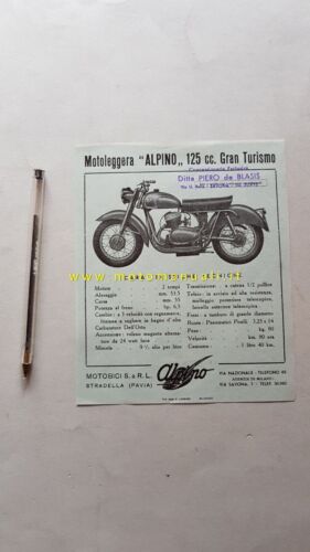 Alpino 125 Gran Turismo anni '50 depliant moto originale brochure