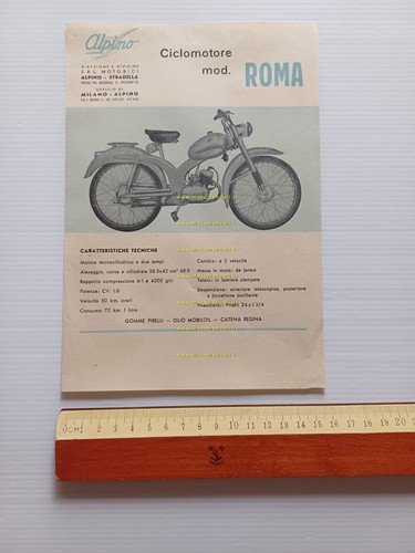 Alpino 49 2T Roma anni 50 depliant italiano originale