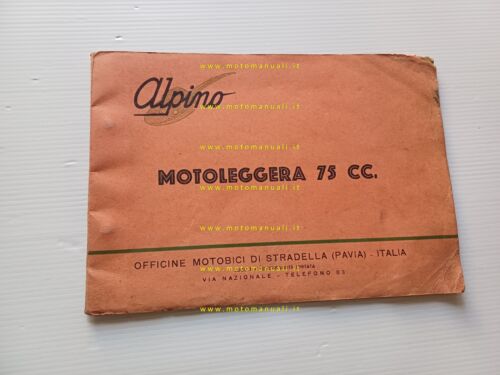 Alpino 75 1952 catalogo ricambi originale factory spare parts catalogue