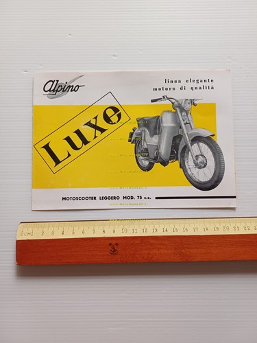 Alpino 75 Luxe scooter 1951 depliant italiano originale