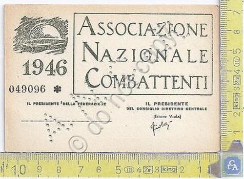 ANCeR - Associazione Nazionale Combattenti - 1946 - Non compilata
