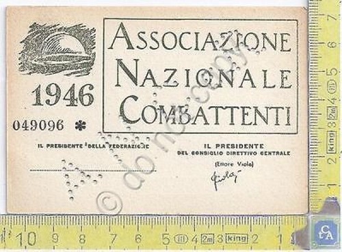 ANCeR - Associazione Nazionale Combattenti - 1946 - Non compilata