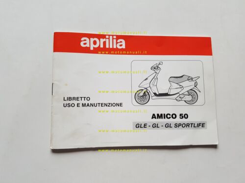 Aprilia Amico 50 GLE-GL-Sportlife'93 manuale uso manutenzione libretto originale