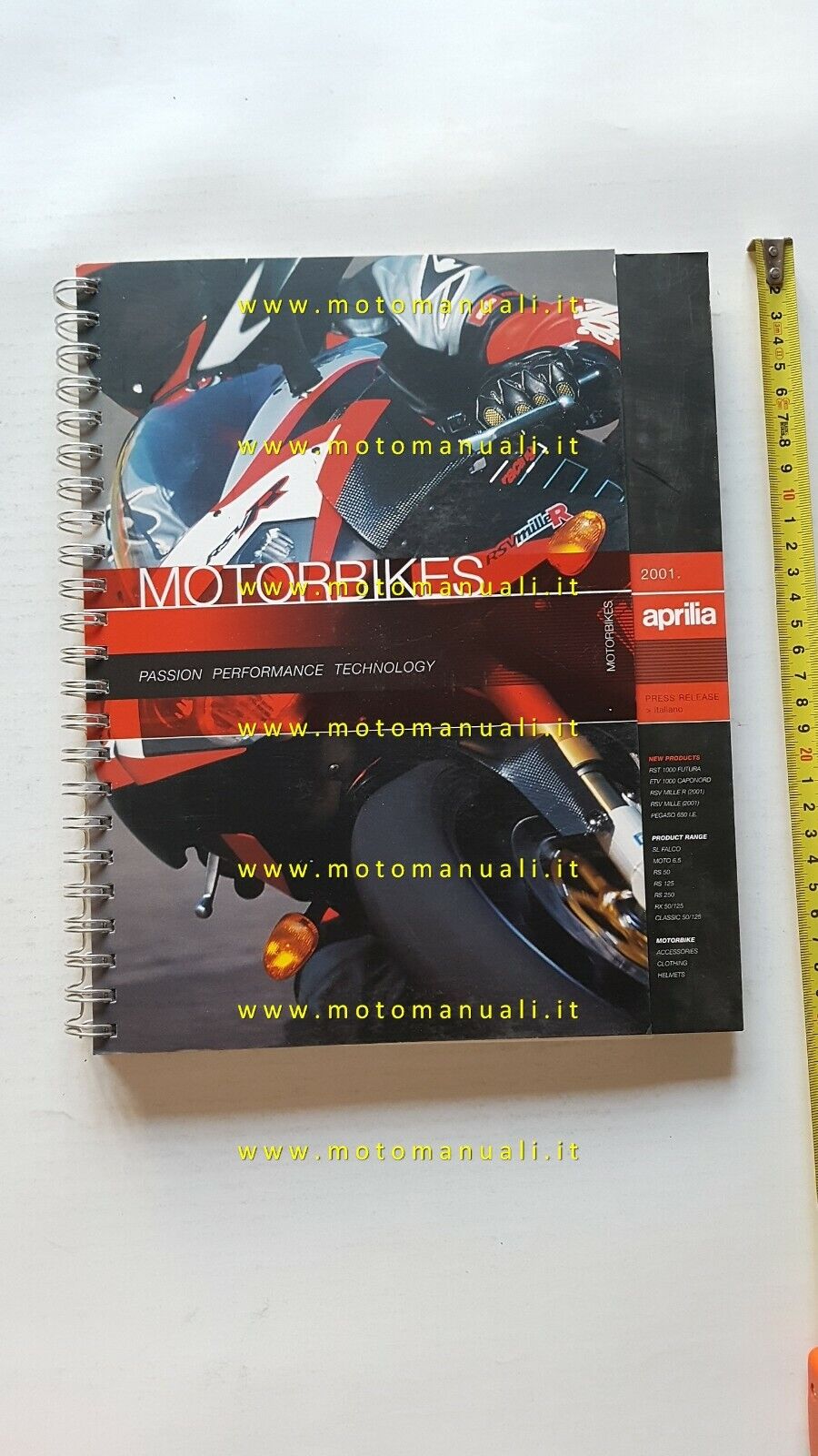 Aprilia cartella stampa modelli moto scooter 2001 originale press kit